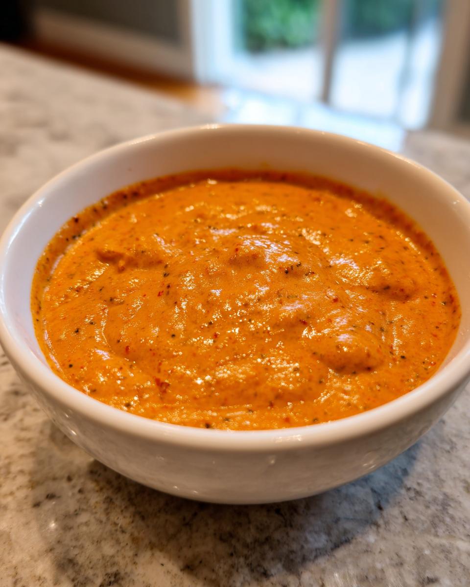 A close-up of thick, orange chili cheese dip served in a small white bowl on a granite countertop.